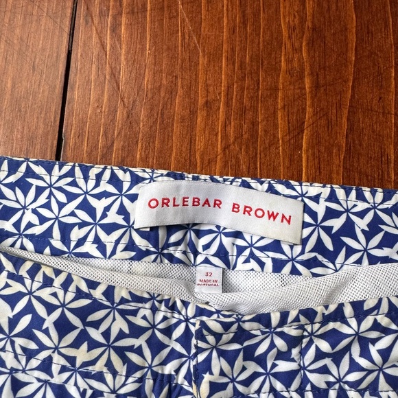 Orlebar Brown Navy and White Geometric Swimwear - Picture 3 of 4